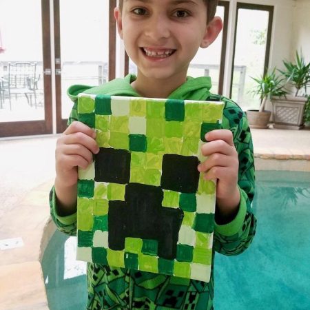 Paint Your Own Minecraft Creeper Acrylic Art Canvas; Ages 7+