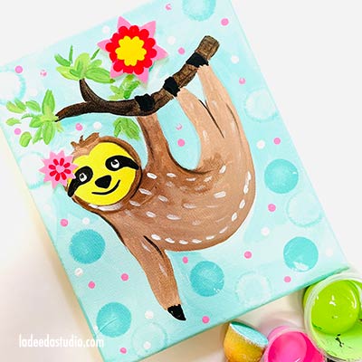 Paint a Sloth Canvas Art Kit; (Age 6+)